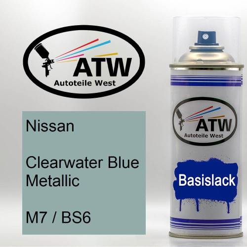 Nissan, Clearwater Blue Metallic, M7 / BS6: 400ml Sprühdose, von ATW Autoteile West.